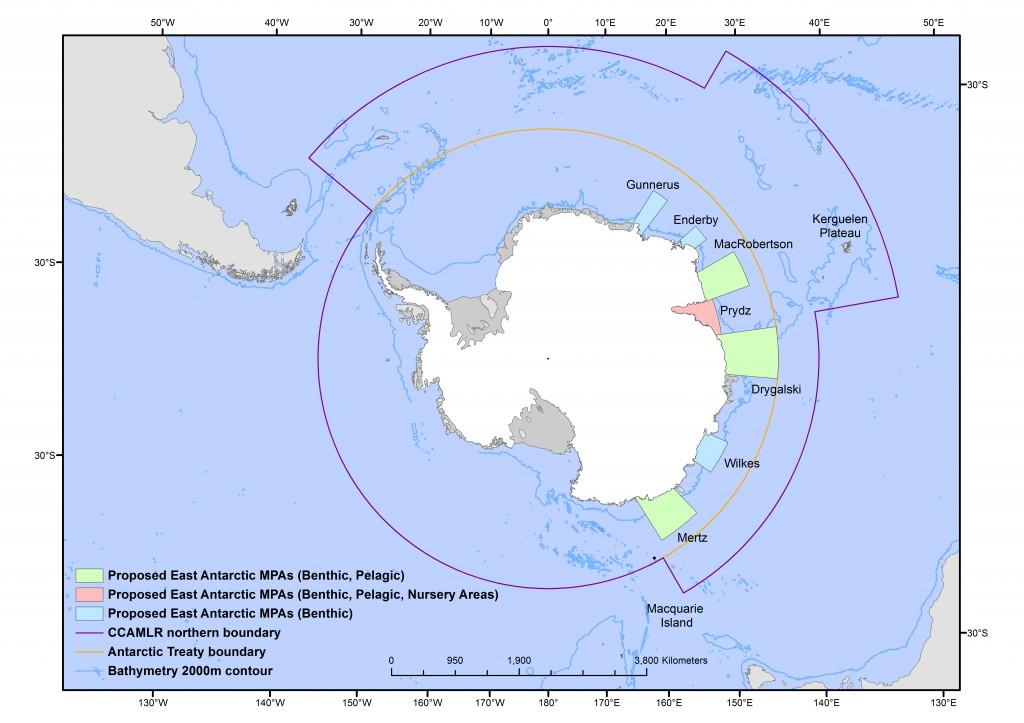 East Antarctic map for MPA