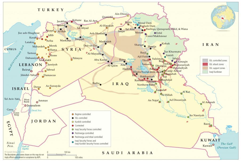 The contest for territory, based on data sourced from Institute for the Study of War.