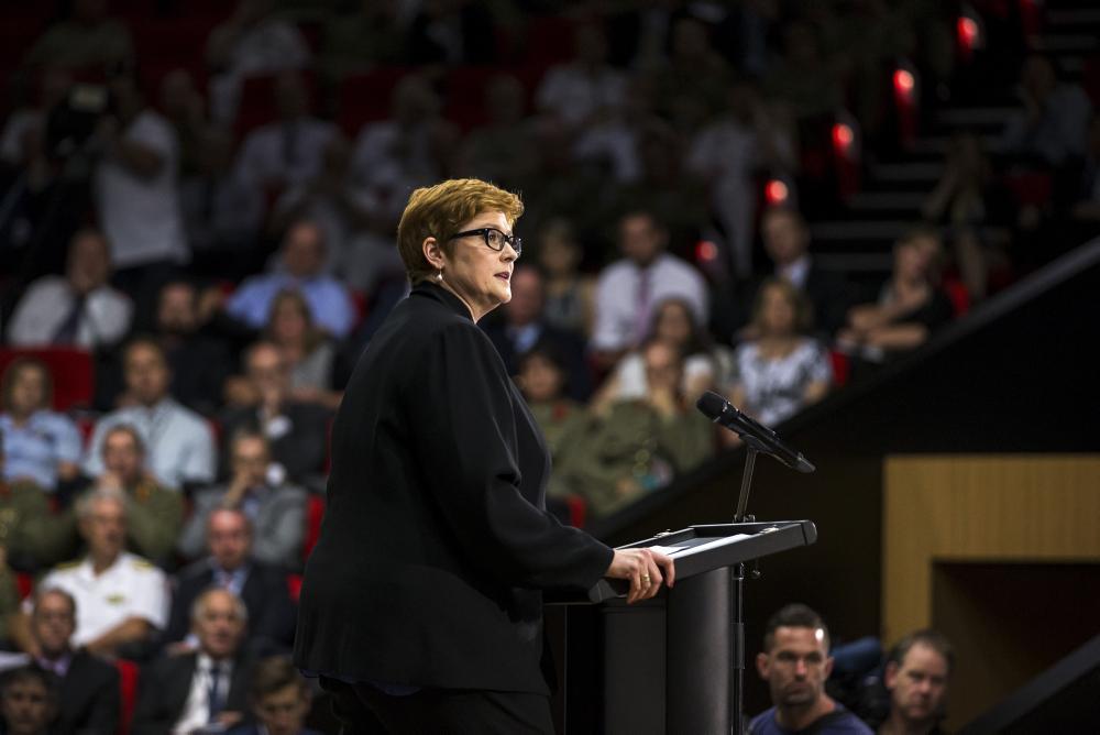 Minister for Defence the Hon Marise Payne, MP, speaking at the launch of the 2016 Defence White Paper at the Australian Defence Force Academy (ADFA) in Canberra. . *** Local Caption *** On 25 February 2016, the Prime Minister, The Hon Malcolm Turnbull, MP, and the Minister for Defence, Senator The Hon Marise Payne released the 2016 Defence White Paper, the Integrated Investment Program and the Defence Industry Policy Statement. Together, these three documents set out the Government's direction to Defence to guide our strategy, capability, and organisational and budget planning.