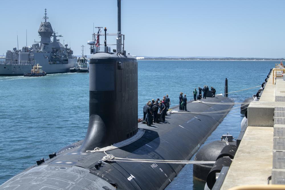 The Virginia-class fast-attack submarine USS Mississippi (SSN 782) moors at Royal Australian Navy HMAS Stirling Naval Base, Nov. 28